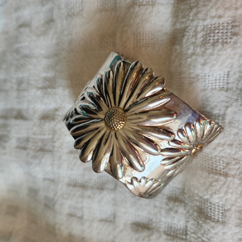 Tiffany & Co. Silver and Gold Floral Belt